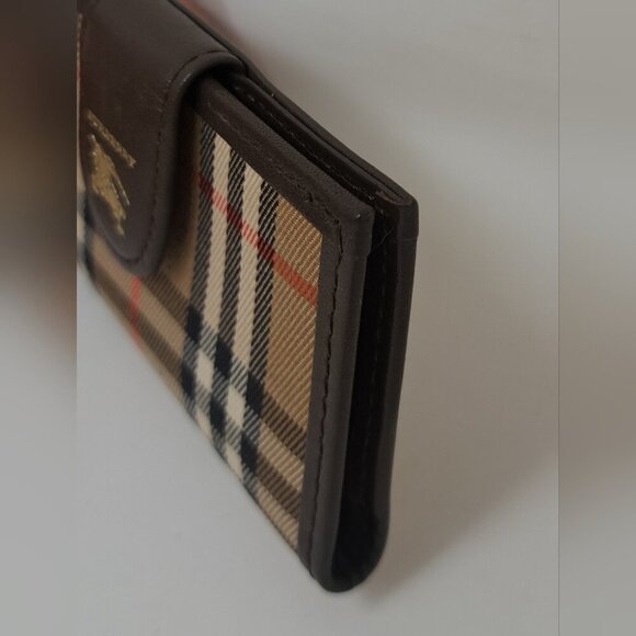 Vintage Burberry Key Holder Wallet Calfskin Nova Check 4 Keys Nishikaw Y2K - Picture 6 of 12